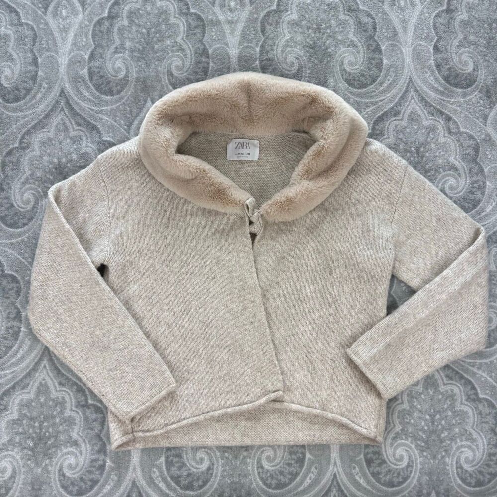 Girls Zara Fur Cardigan